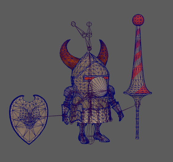 Stylish cartoon dwarf golden knight with skeletal skin Low-poly 3D model_11