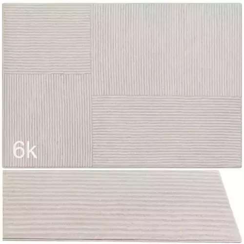 Carpet set 9159 - Hand-knotted Wool Stripe Rug - 6k