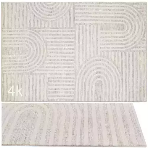 Carpet set 9122 - Hand Knotted Ivory Rug - 4k