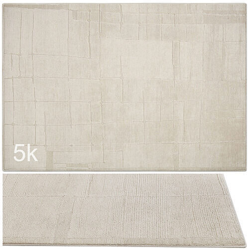 Carpet set 9120 - Hand Knotted Ivory Rug - 5k 3D model