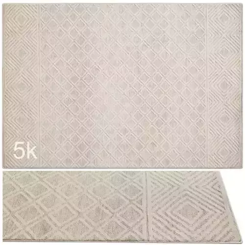 Carpet set 9113 - Cedar Rug in Ivory Natural - 5k 3D model