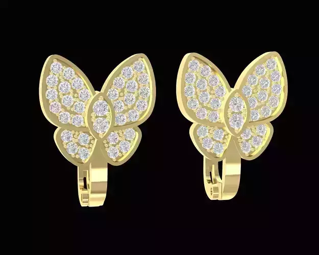 7a Diamond Butterfly Earrings