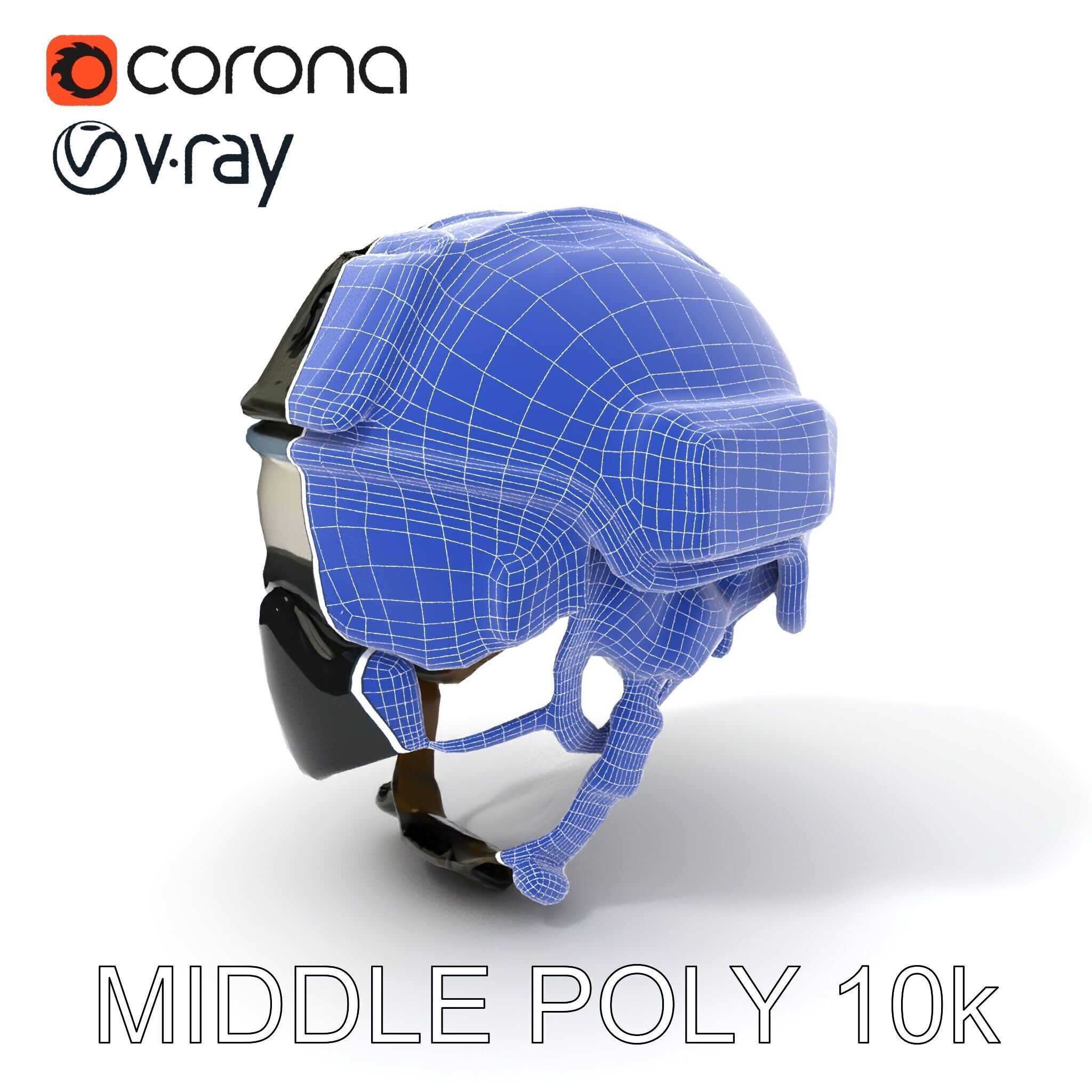Tactical SWAT Helmet D Model Pack Low-poly 3D model_19