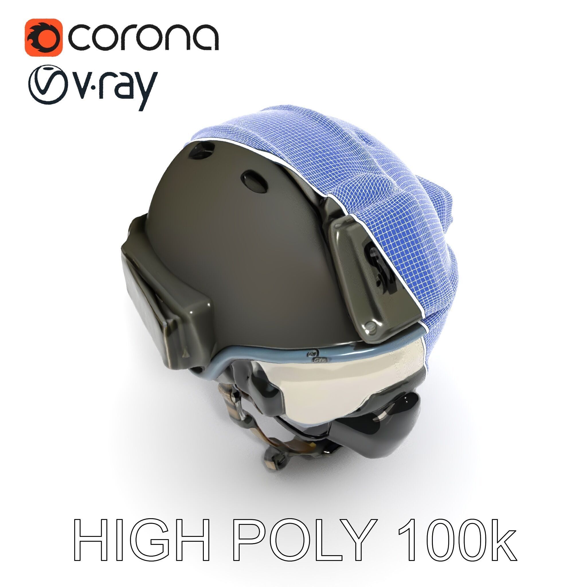 Tactical SWAT Helmet D Model Pack Low-poly 3D model_21