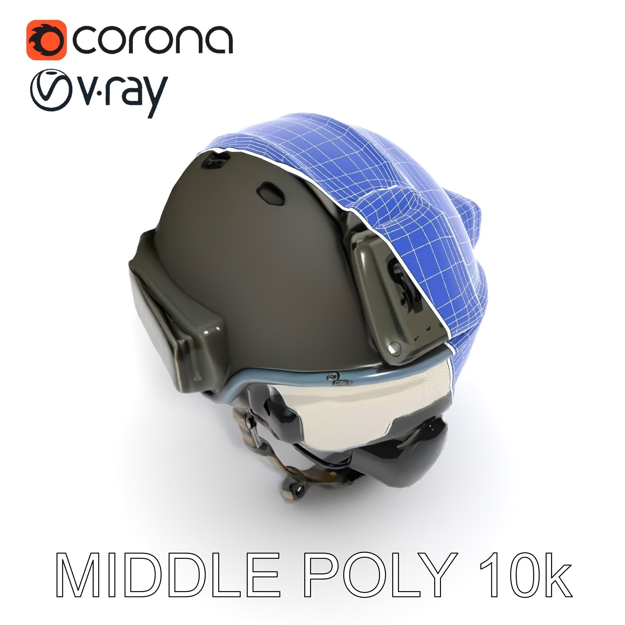 Tactical SWAT Helmet D Model Pack Low-poly 3D model_27