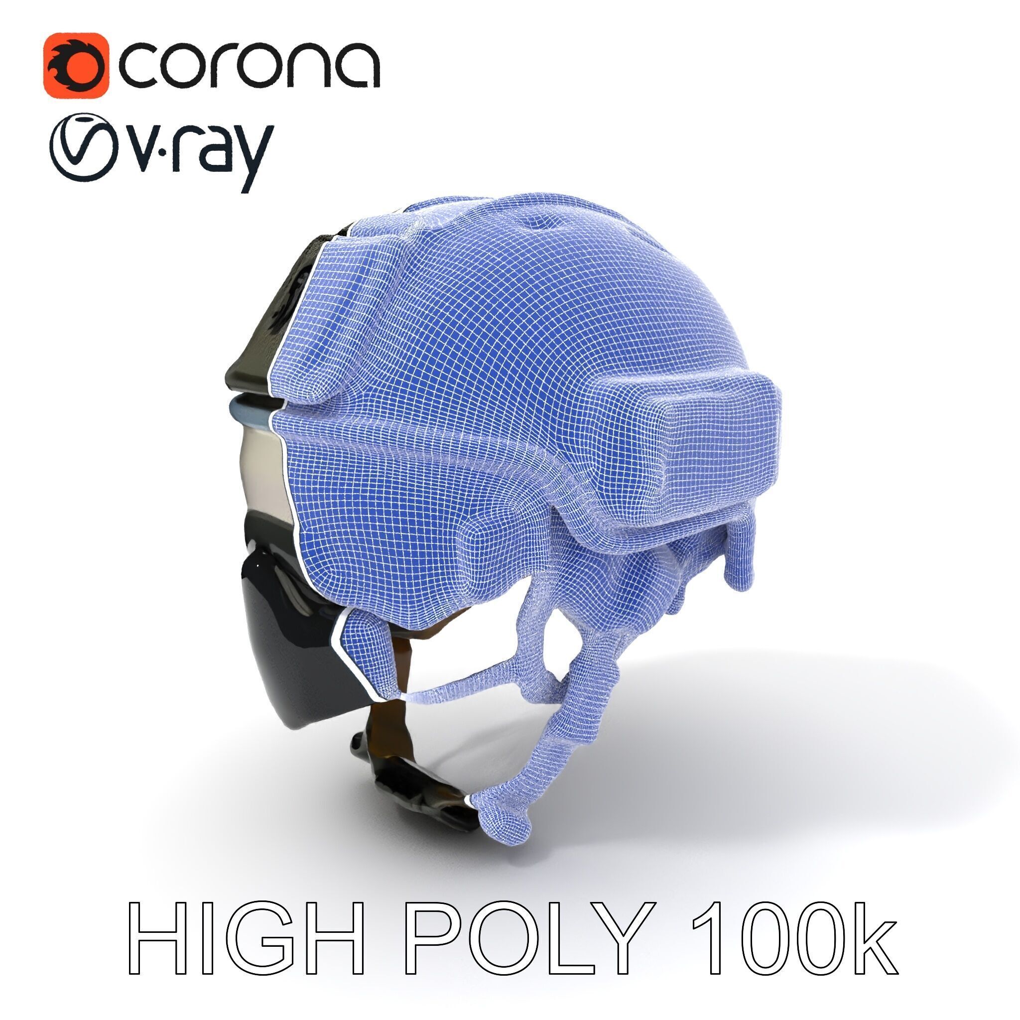 Tactical SWAT Helmet D Model Pack Low-poly 3D model_3