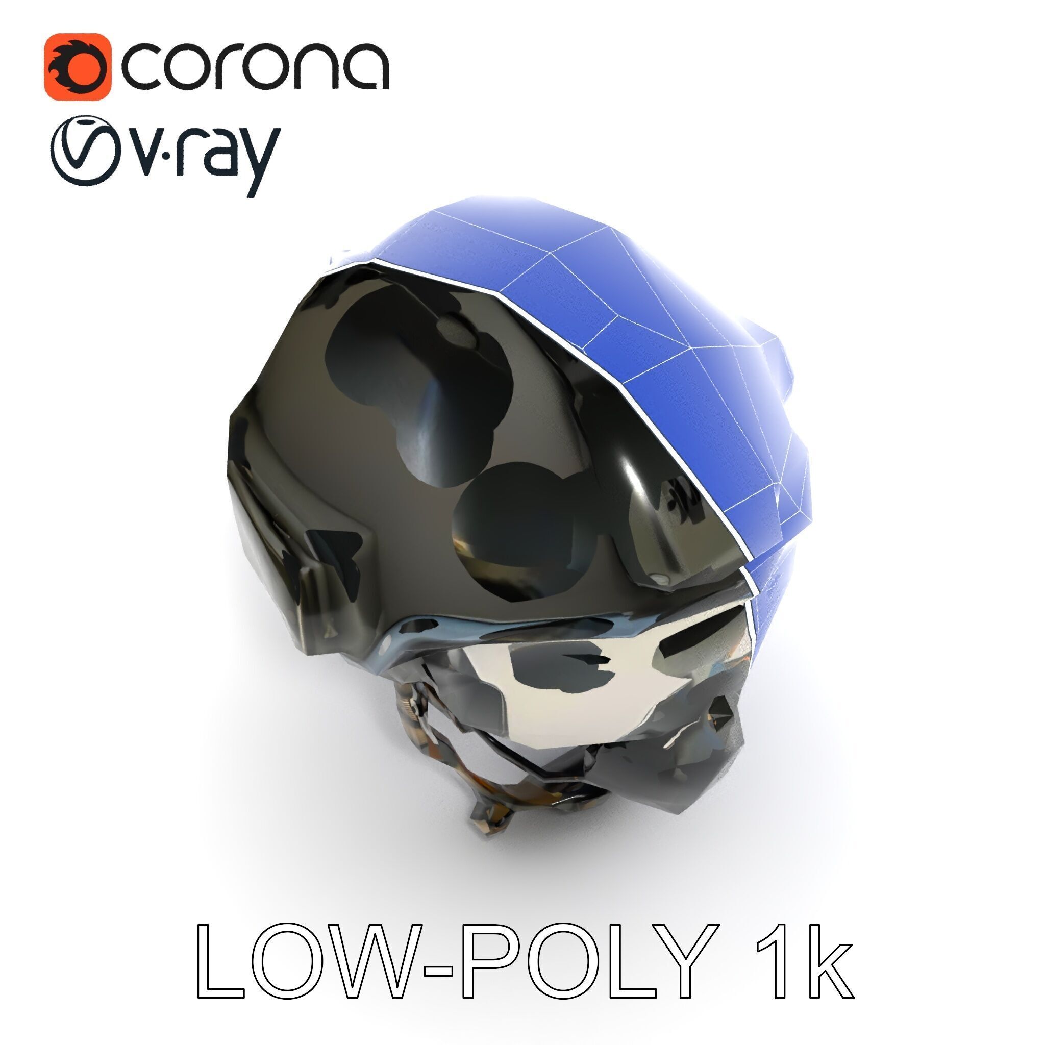 Tactical SWAT Helmet D Model Pack Low-poly 3D model_28