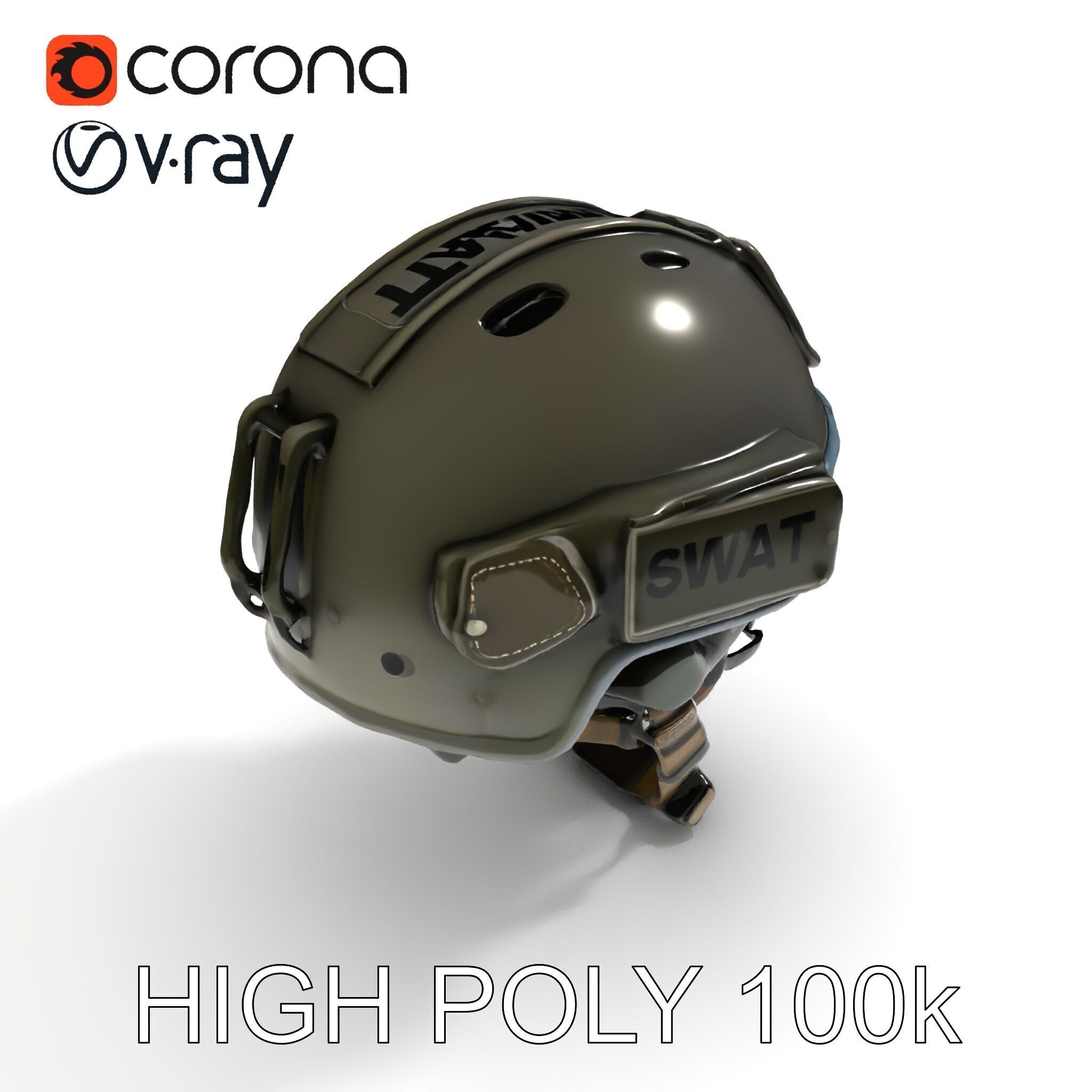 Tactical SWAT Helmet D Model Pack Low-poly 3D model_16