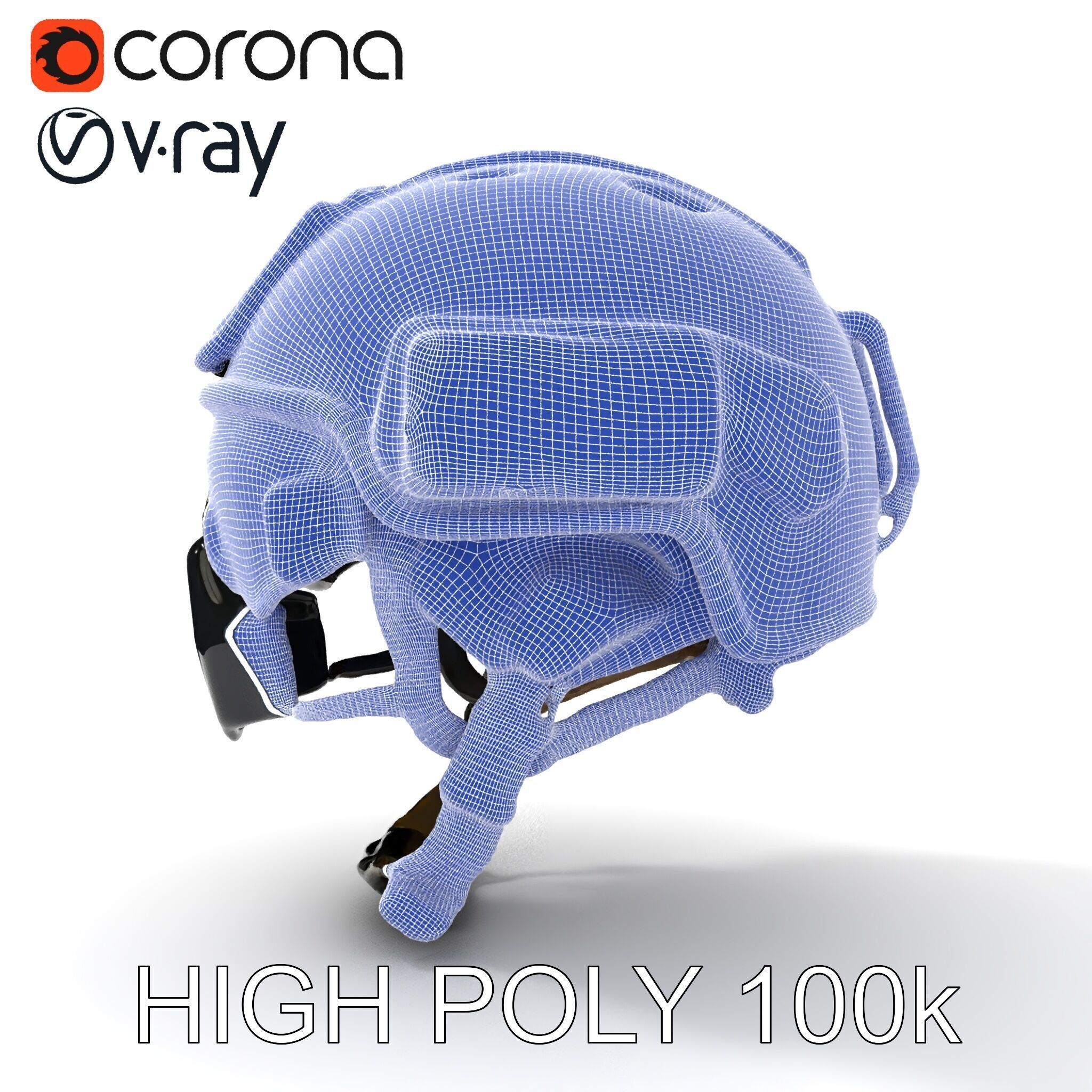 Tactical SWAT Helmet D Model Pack Low-poly 3D model_31