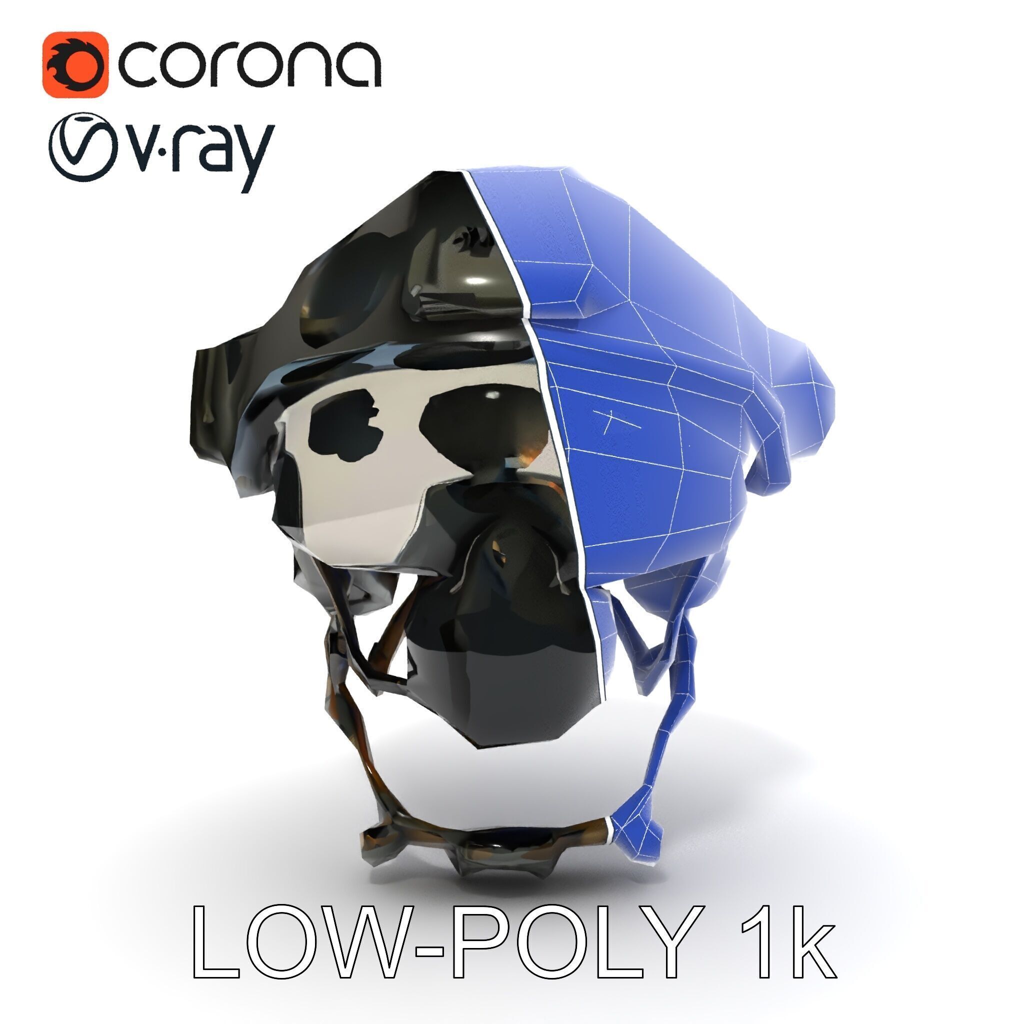 Tactical SWAT Helmet D Model Pack Low-poly 3D model_15