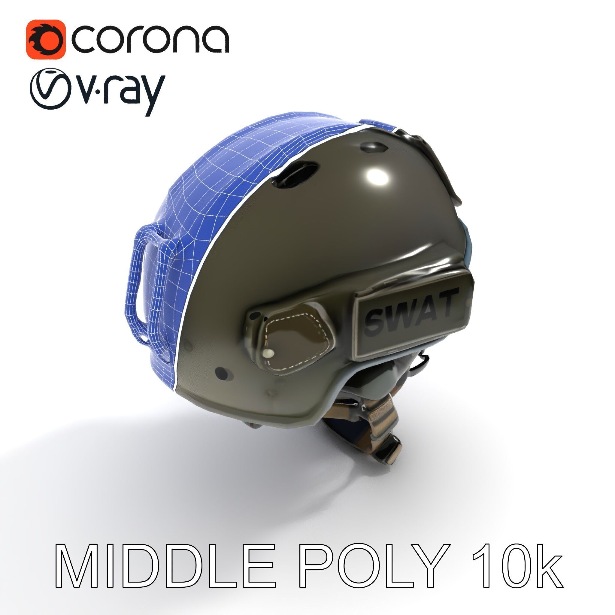 Tactical SWAT Helmet D Model Pack Low-poly 3D model_29