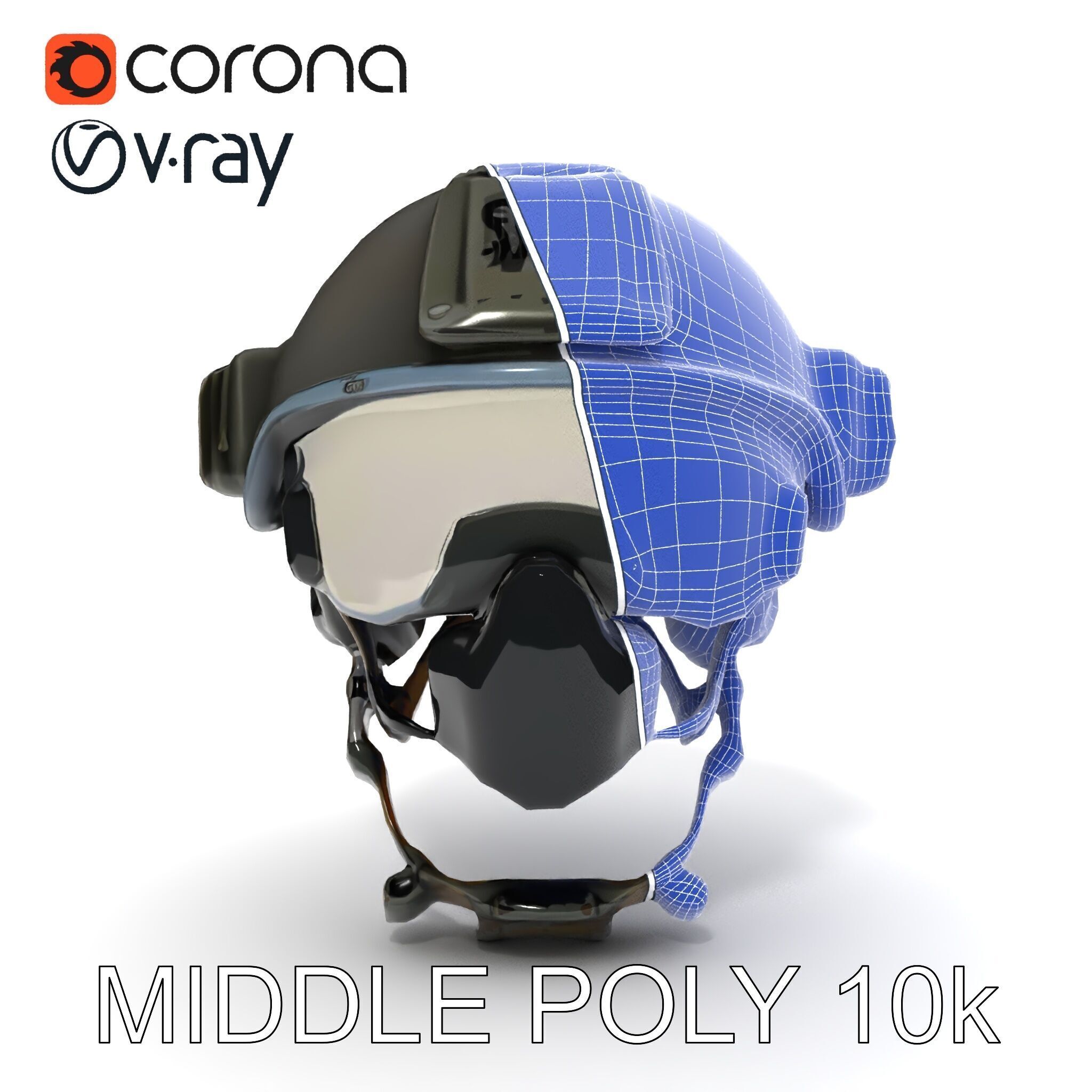 Tactical SWAT Helmet D Model Pack Low-poly 3D model_6