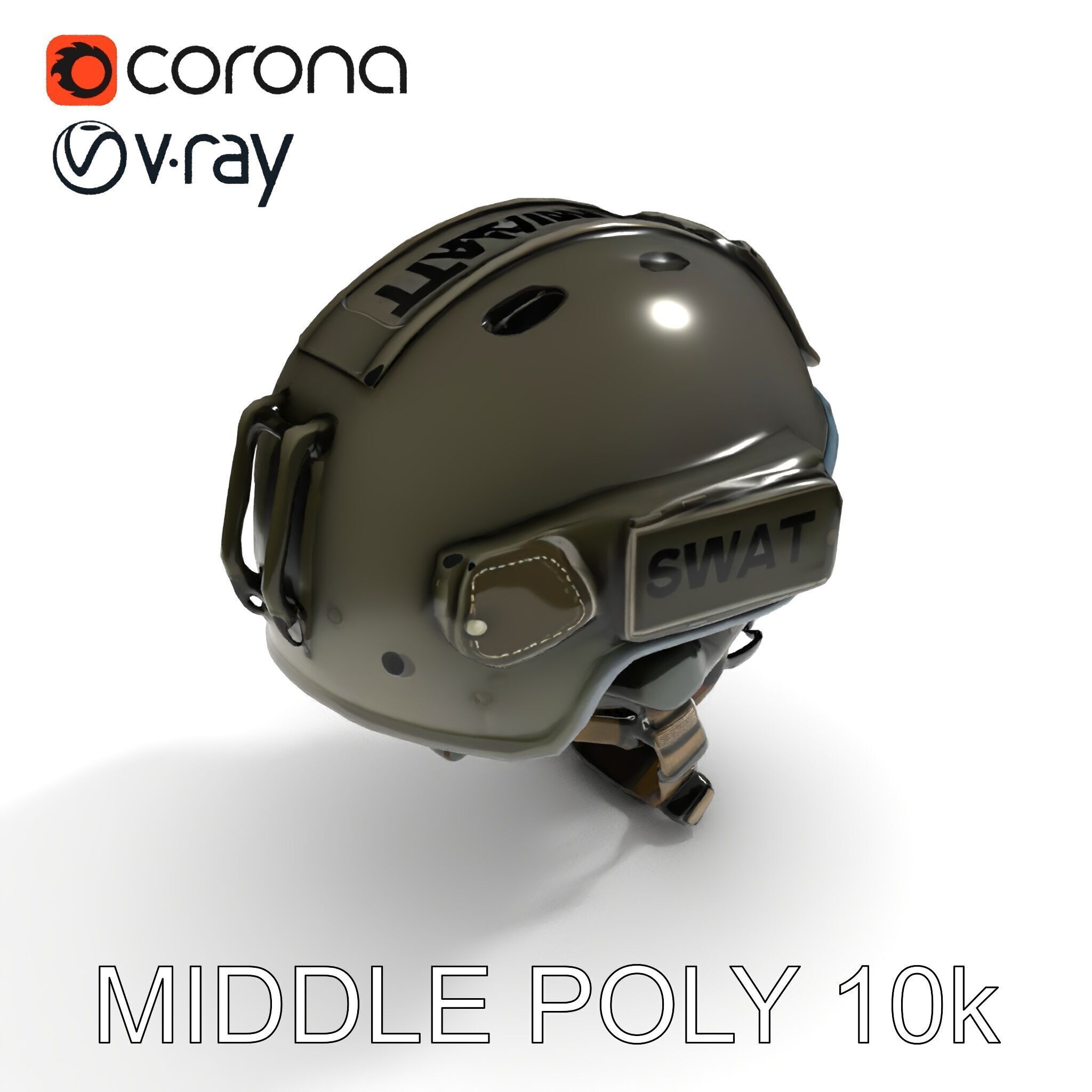 Tactical SWAT Helmet D Model Pack Low-poly 3D model_22
