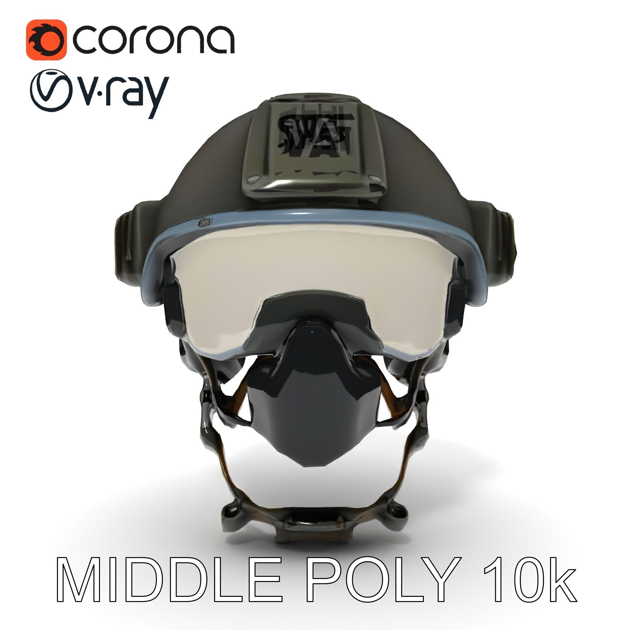 Tactical SWAT Helmet D Model Pack Low-poly 3D model_14