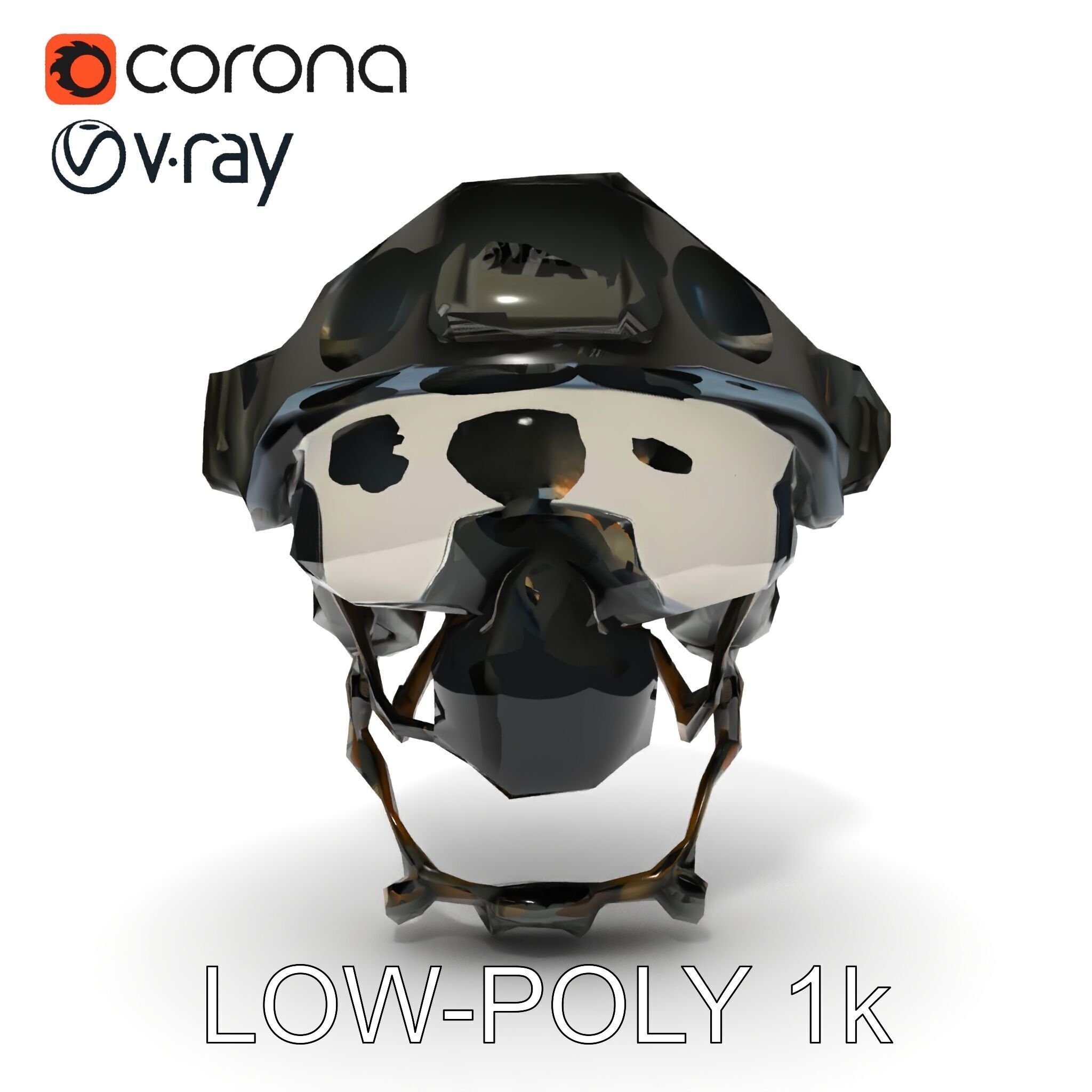 Tactical SWAT Helmet D Model Pack Low-poly 3D model_18