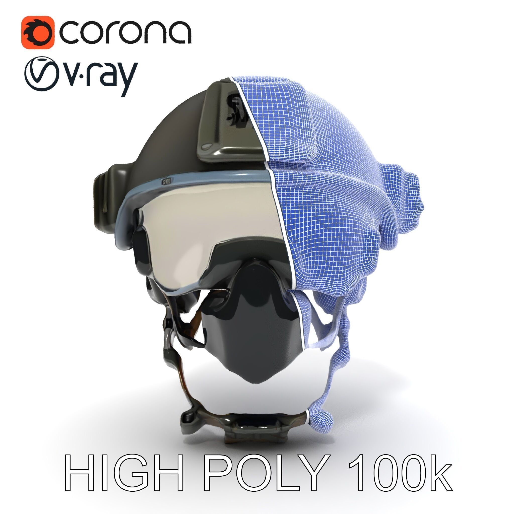 Tactical SWAT Helmet D Model Pack Low-poly 3D model_8