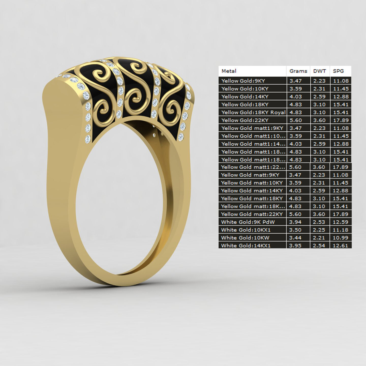 Women ring 26 3D print model_12