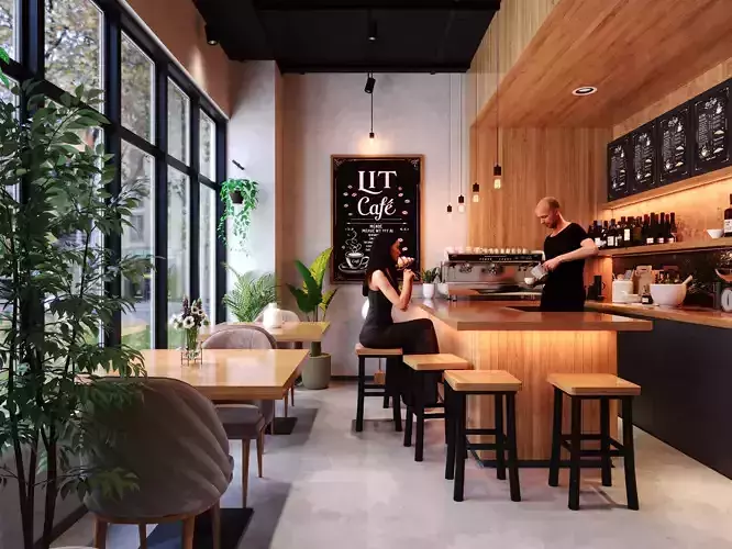 Interior scene  Coffee Shop 