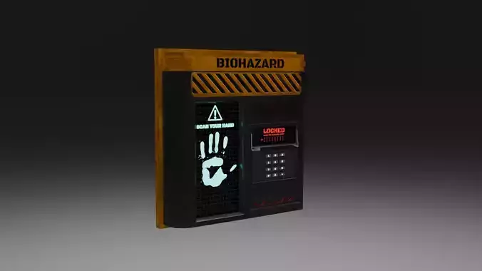 Biohazard Access Terminal Modular Sci-Fi Lab Panel Game Ready