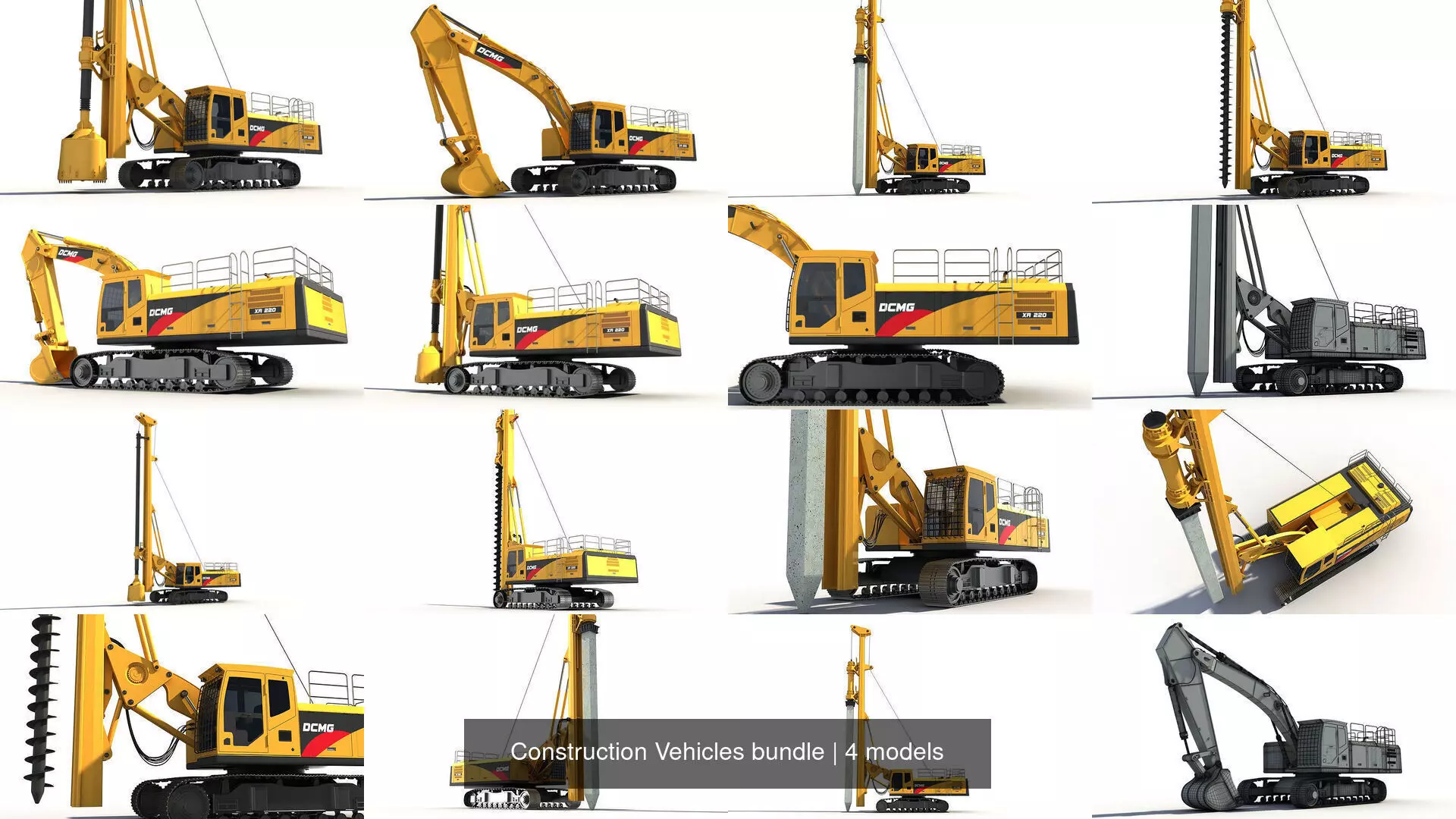 Construction Vehicles bundle 3D Model Collection_0