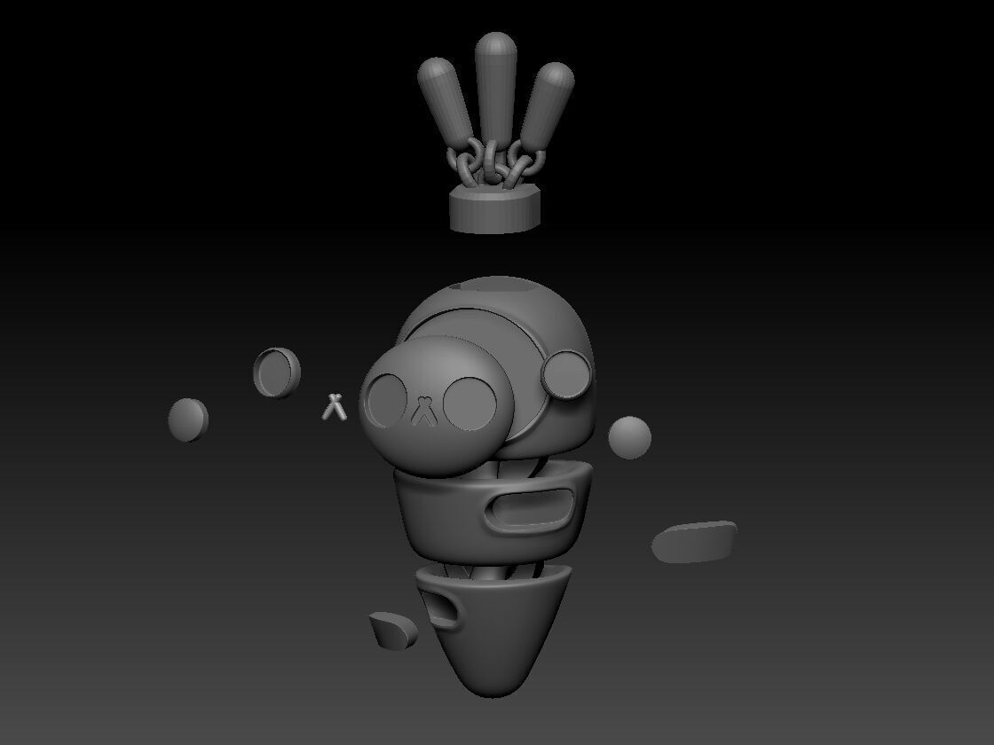 FLEXI BABY CARROT - Multi Parts Print in place 3D print model_3