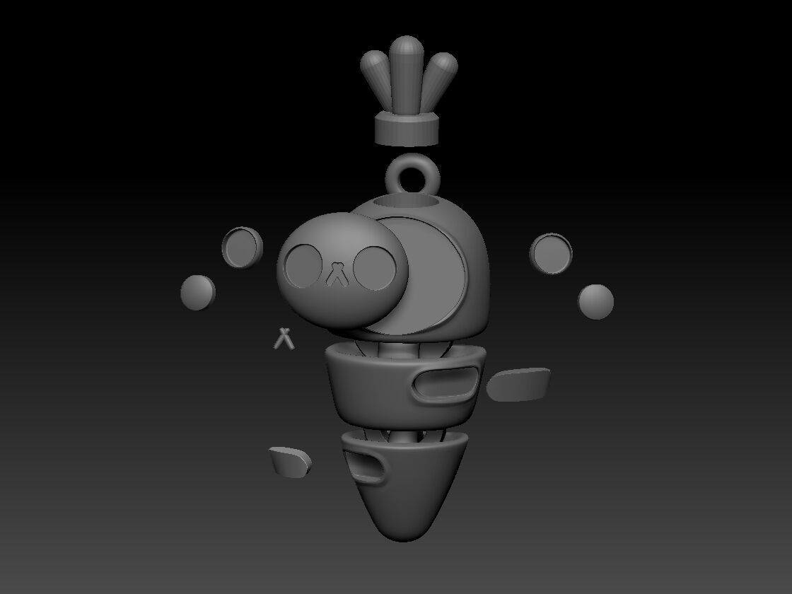 FLEXI BABY CARROT - Multi Parts Print in place 3D print model_2