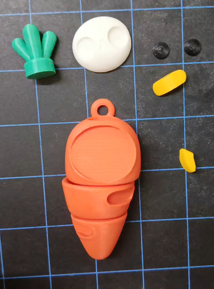 FLEXI BABY CARROT - Multi Parts Print in place 3D print model_6