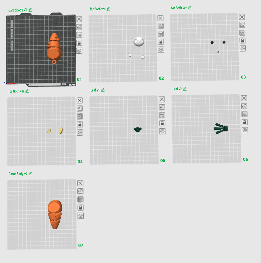 FLEXI BABY CARROT - Multi Parts Print in place 3D print model_4
