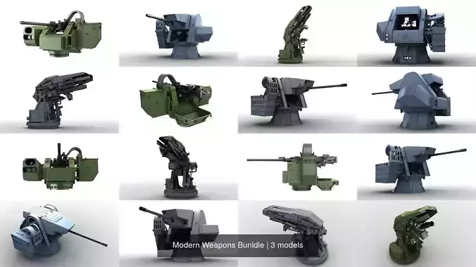 Modern Weapons Bunldle 3D Model Collection