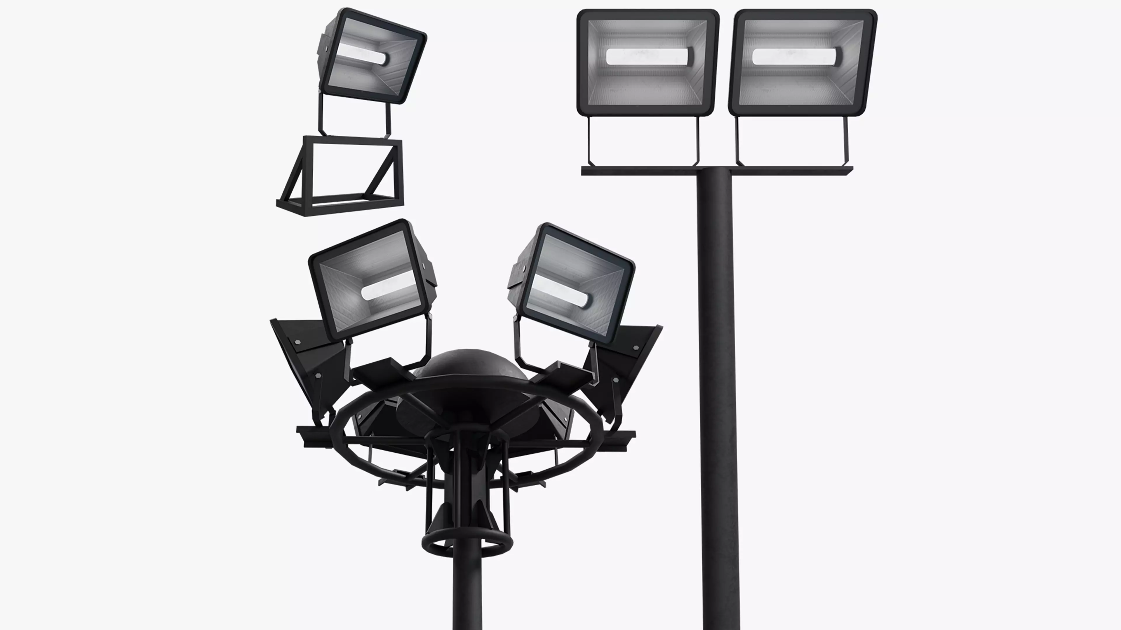 Flood Light Tower Low-poly 3D model_0