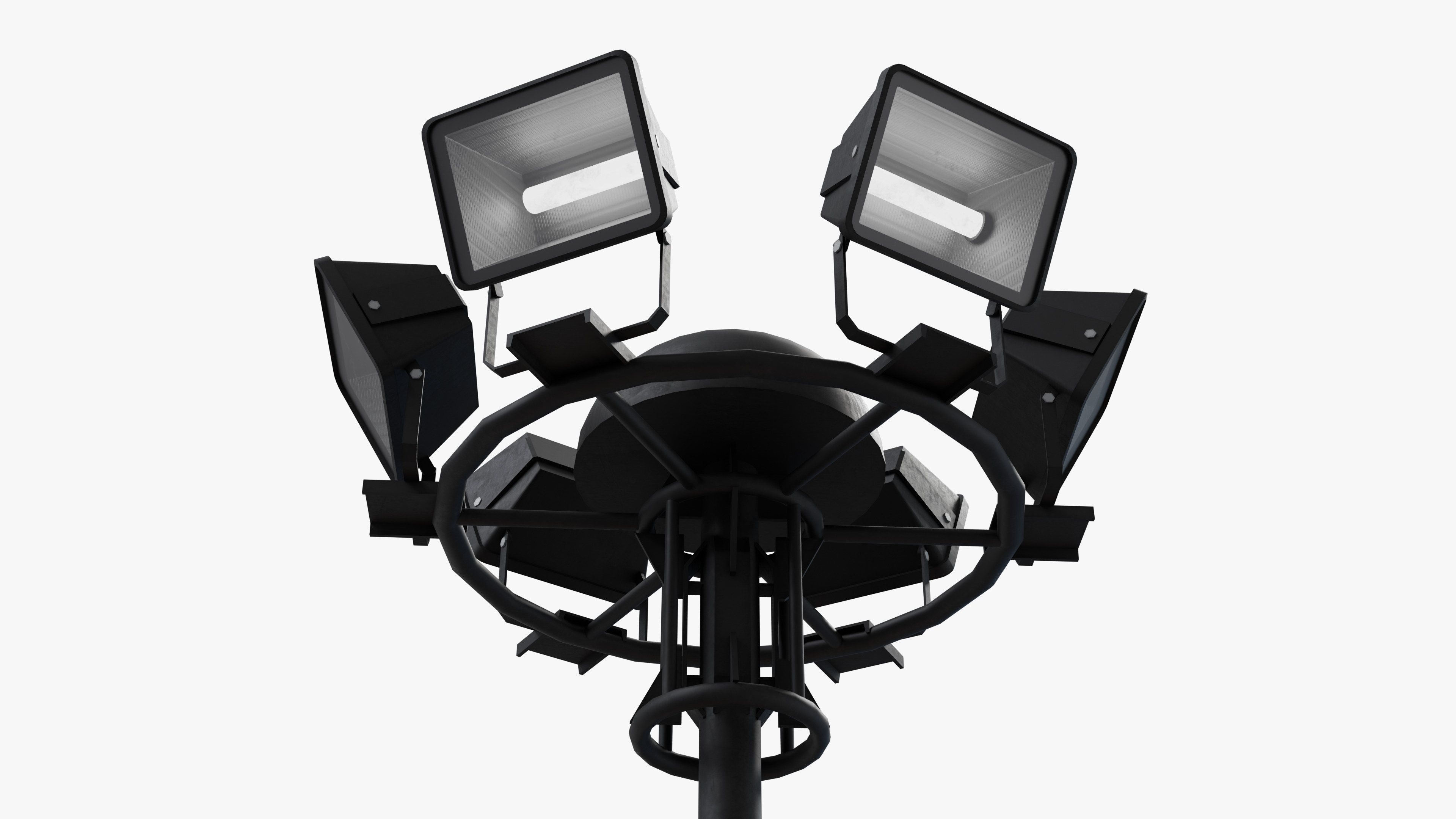 Flood Light Tower Low-poly 3D model_4
