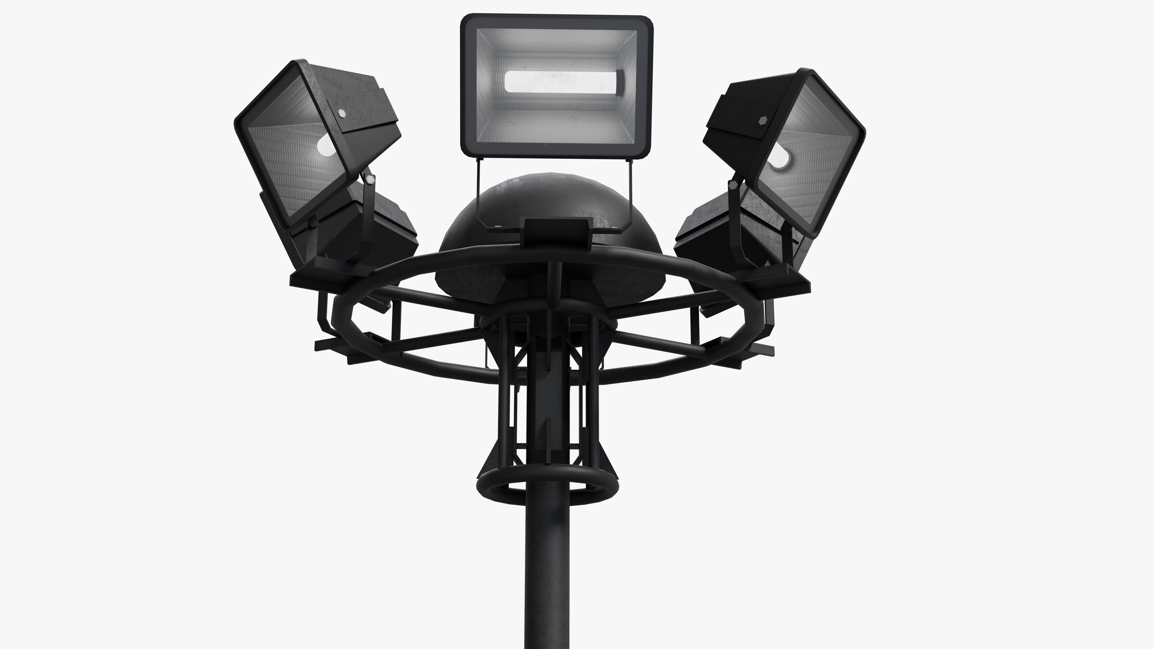Flood Light Tower Low-poly 3D model_1