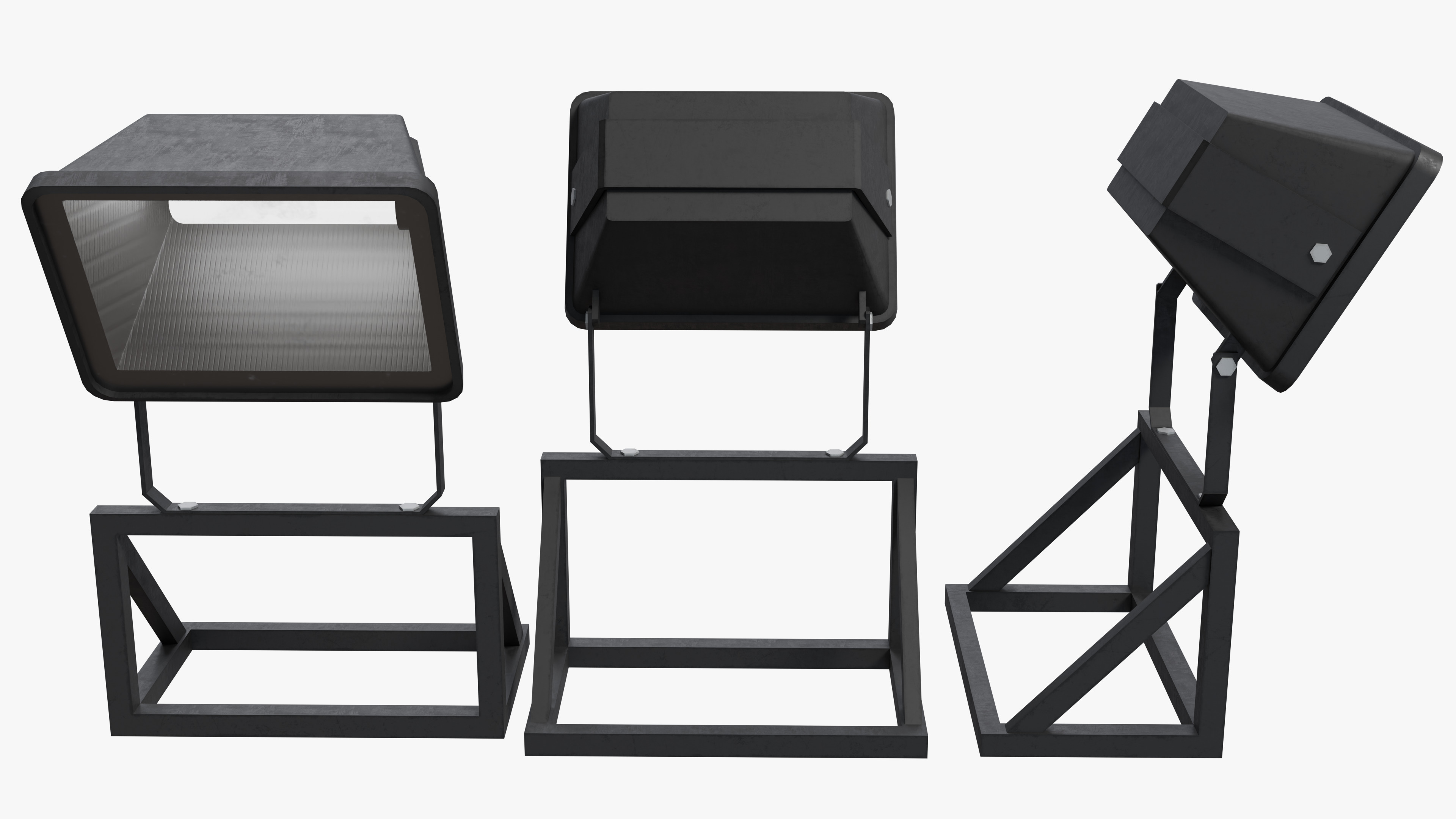 Flood Light Tower Low-poly 3D model_6