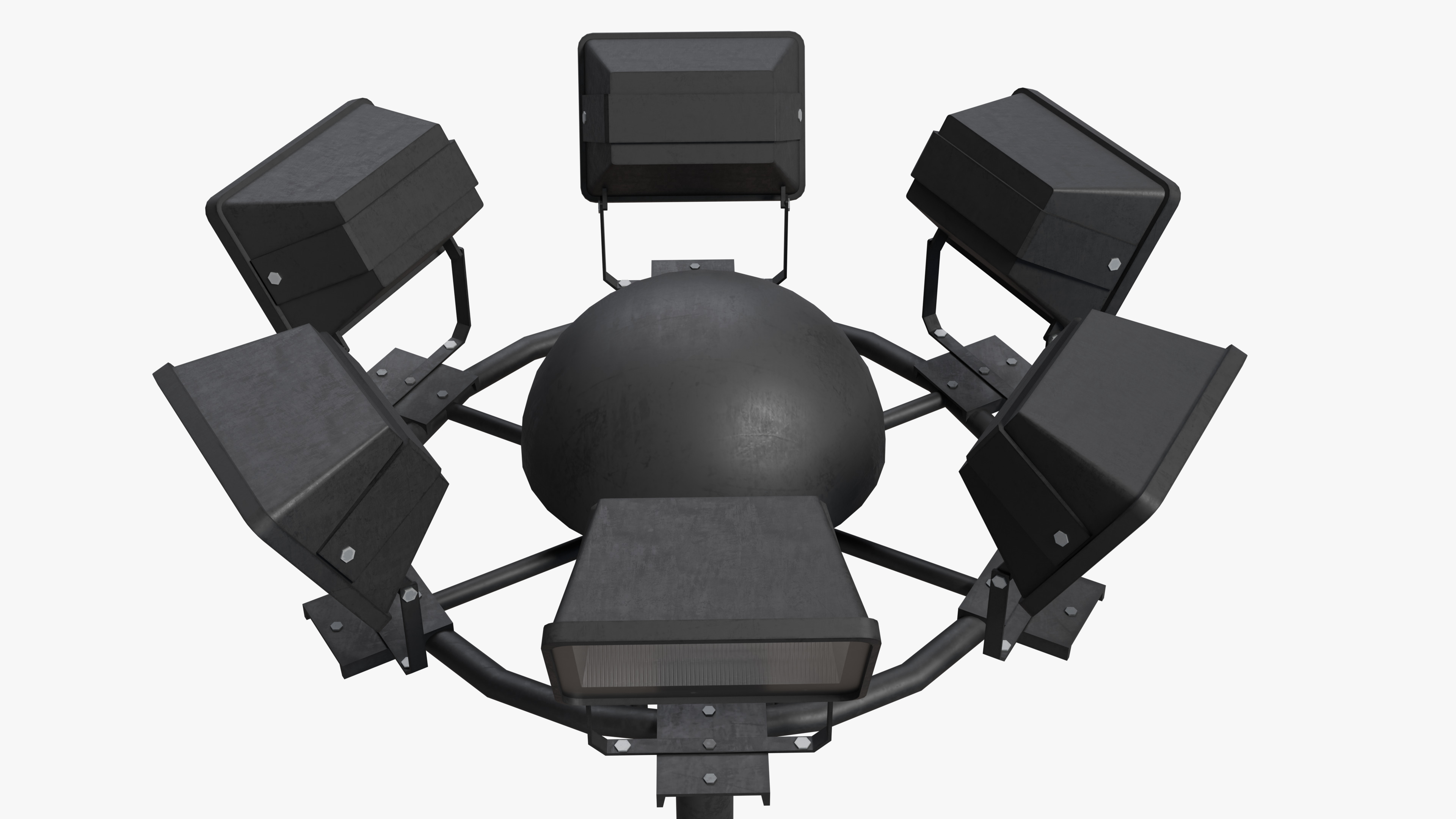 Flood Light Tower Low-poly 3D model_5