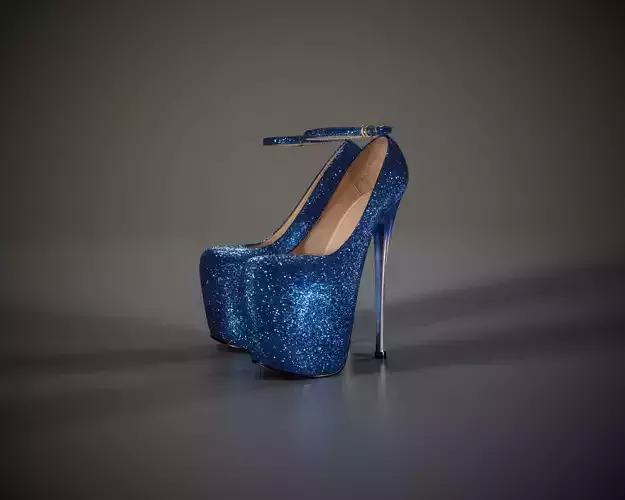 Stiletto Plateau Shoes Low-poly 3D model