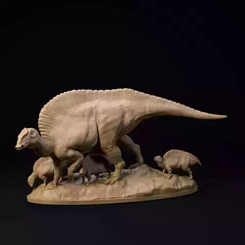 Ouranosaurus family 1-35 scale pre-supported dinosaur 3D print model