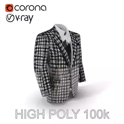 Checkered Suit Jacket D Model Pack