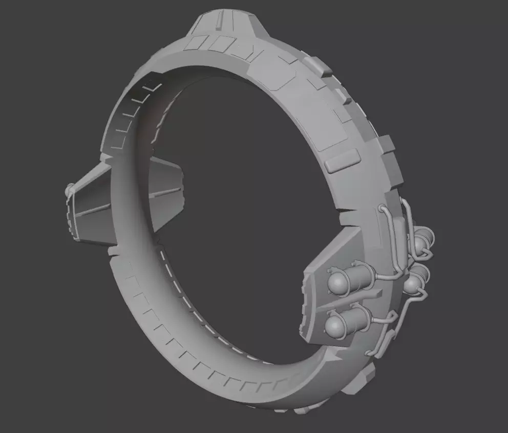 Space Star Gate Low-poly 3D model_0