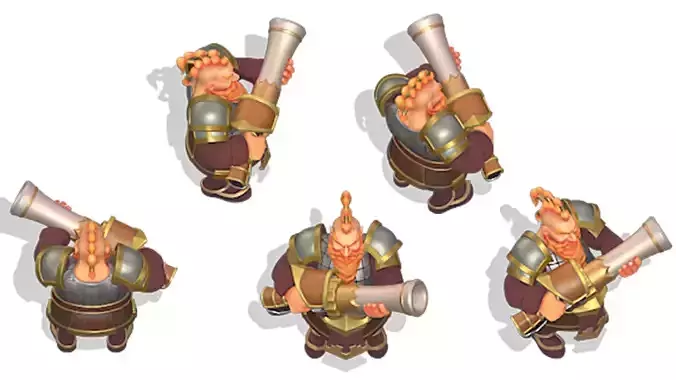 Warcraft Musketeer High Model Low-poly 3D model