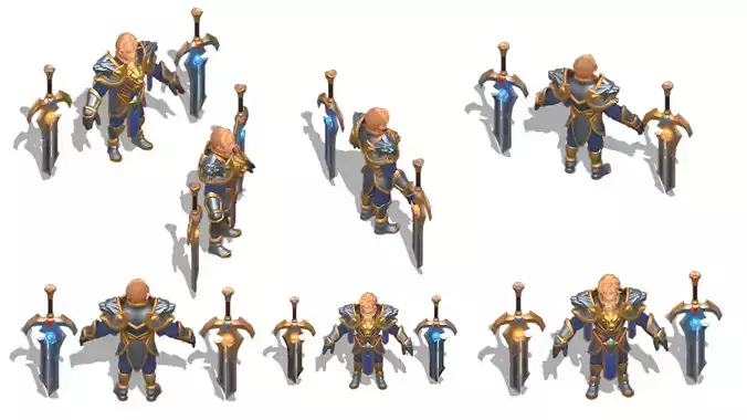 Warcraft Warrior High Model Low-poly 3D model