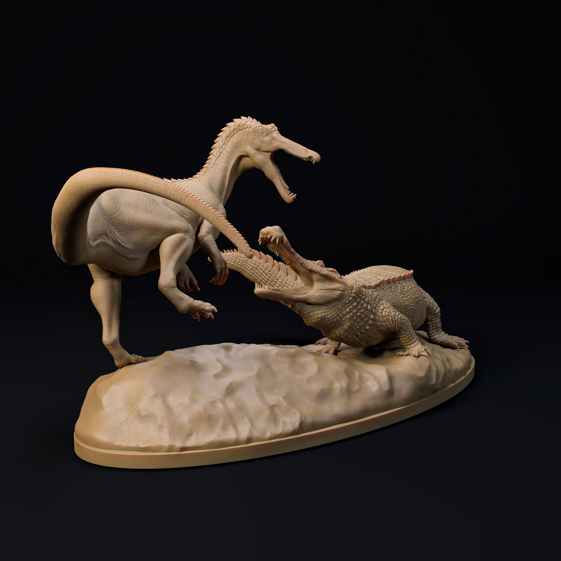 Sarcosuchus vs Suchomimus 1-35 scale pre-supported 3D print model_4