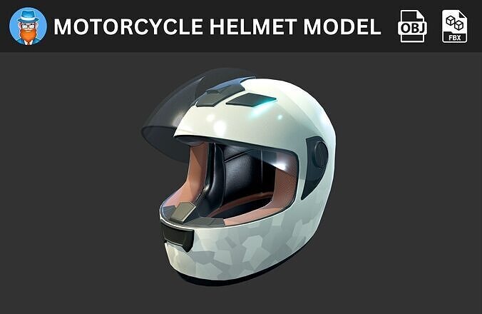 Motorcycle Helmet 3D Model 3D model