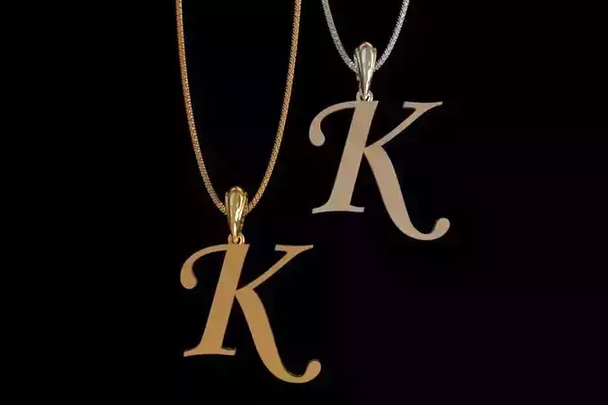 Letter K NECKLACE 3D print model 3D print model