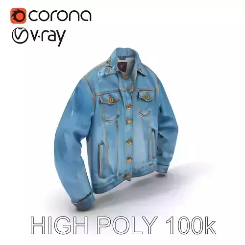 Denim Jacket D Model Pack with PBR Textures