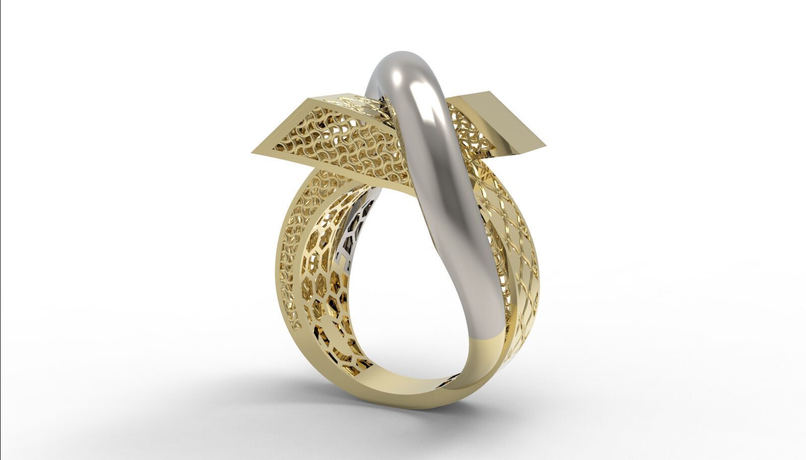 Lightweight Fusion Ring  Ready for Casting TR025 3D print model_3