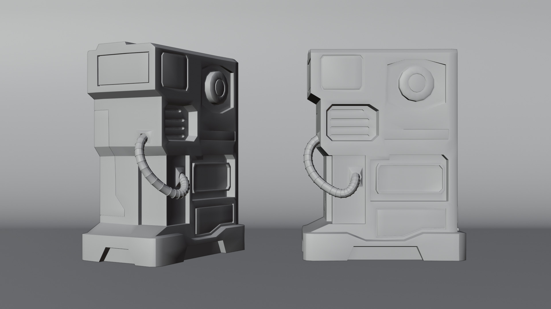 Sci-Fi Power Generator Game-Ready PBR Asset Low-poly 3D model_1