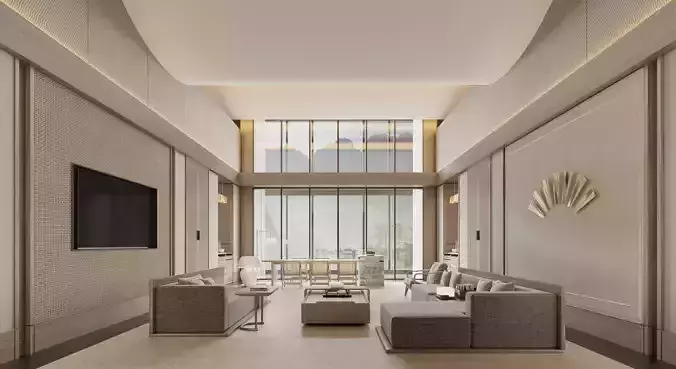 Mandarin Oriental Hotel living room 3D model