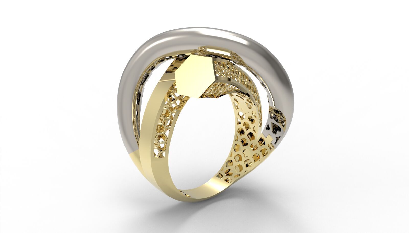 Lightweight Fusion Ring Ready for Casting TR024 3D print model_7