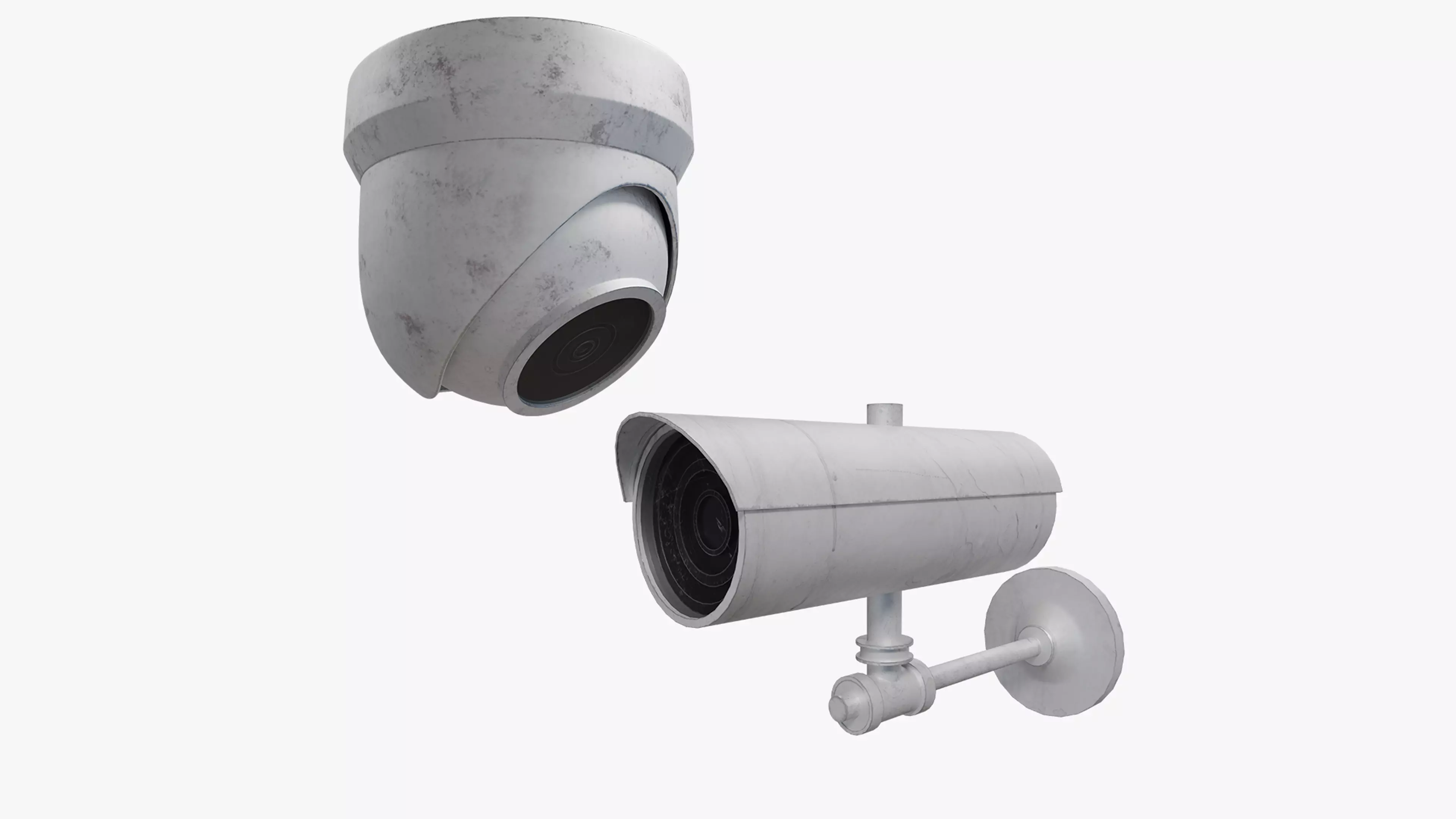 CCTV Camera Set Low-poly 3D model