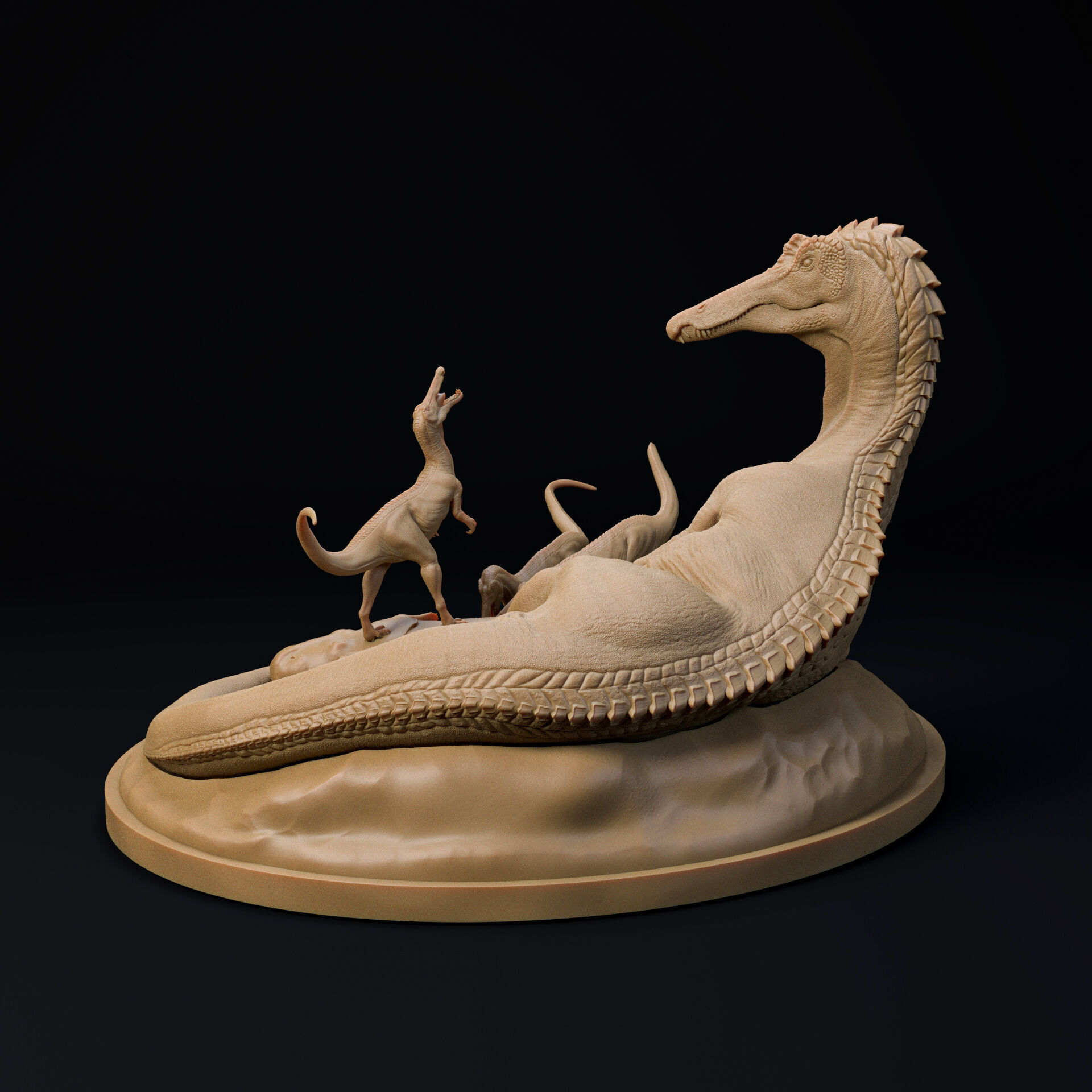 Suchomimus family 1-35 scale pre-supported dinosaur 3D print model_2